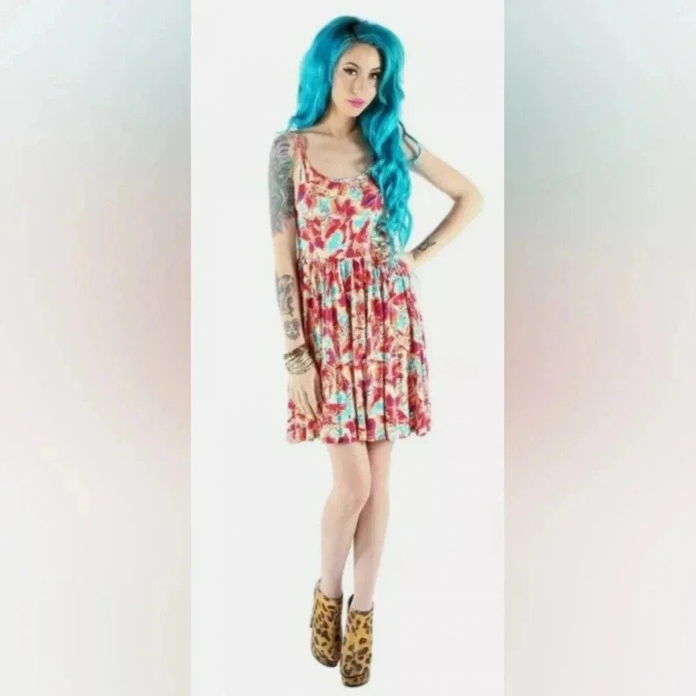 Iron Fist EUC Sleeveless Grunge Rave Mini Vibrant Dress Size Small